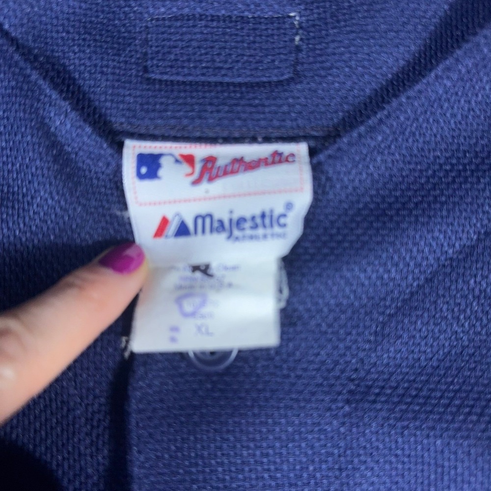 Majestic Authentic Chicago Cubs Jersey Mens XL Navy Blue MLB Baseball - Picture 9 of 14